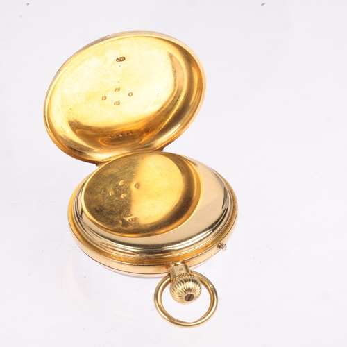 1078 - A 19th century 18ct gold open-face keyless pocket watch, by Dent of 33 Cockspur Street London, Watch... 