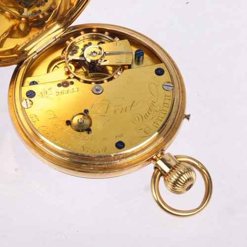 1078 - A 19th century 18ct gold open-face keyless pocket watch, by Dent of 33 Cockspur Street London, Watch... 