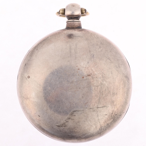 1086 - An early 19th century silver pair-cased open-face key-wind verge pocket watch, by Barden of Boreham,... 