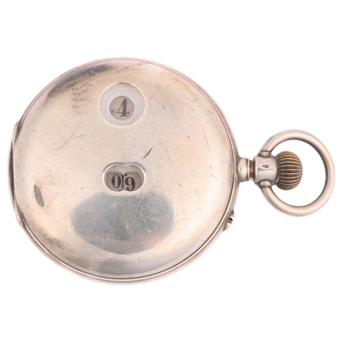 1089 - IWC - a late 19th century Swiss sterling silver 'Pallweber' Jump Hour and Minute half hunter keyless... 