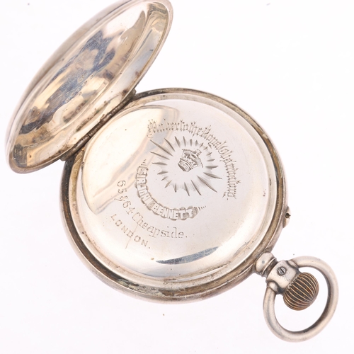 1089 - IWC - a late 19th century Swiss sterling silver 'Pallweber' Jump Hour and Minute half hunter keyless... 