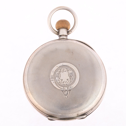 1094 - An early 20th century silver half hunter keyless side-wind pocket watch, by Thomas Russell & Son, wh... 