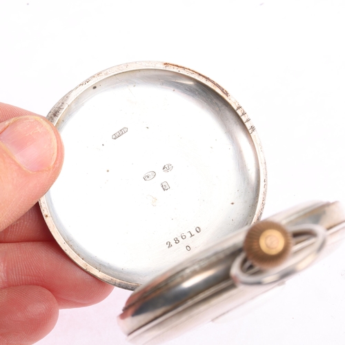 1094 - An early 20th century silver half hunter keyless side-wind pocket watch, by Thomas Russell & Son, wh... 