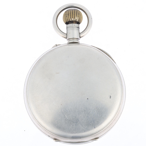 1097 - An early 20th century nickel open-face keyless Goliath pocket watch, by Mappin & Webb of London and ... 