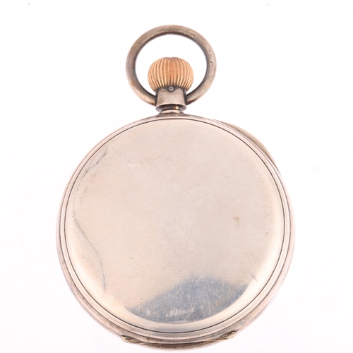 1098 - A 19th century silver open-face key-wind Goliath pocket watch, indistinct maker, white enamel dial w... 