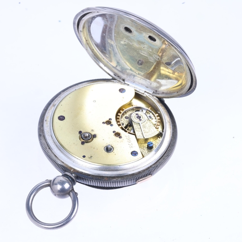 1102 - A 19th century silver open-face key-wind doctor's type centre seconds chronograph pocket watch, whit... 