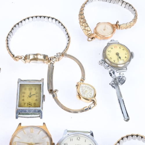 1112 - A quantity of various wristwatches, including Smiths Deluxe, Caravelle, First World War Period silve... 