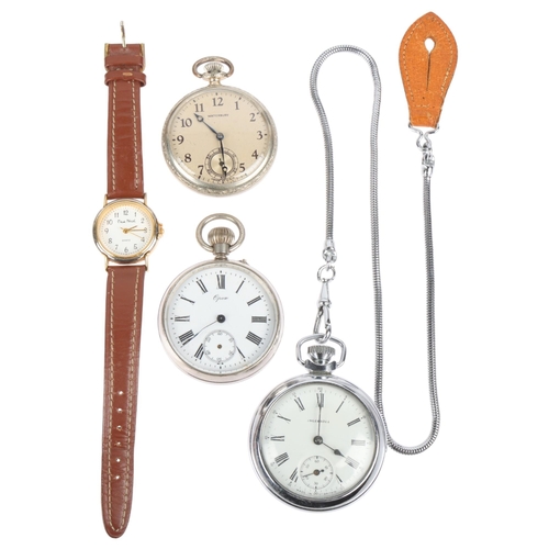 1114 - Various watches, including Waterbury and Ingersoll pocket watches (4)