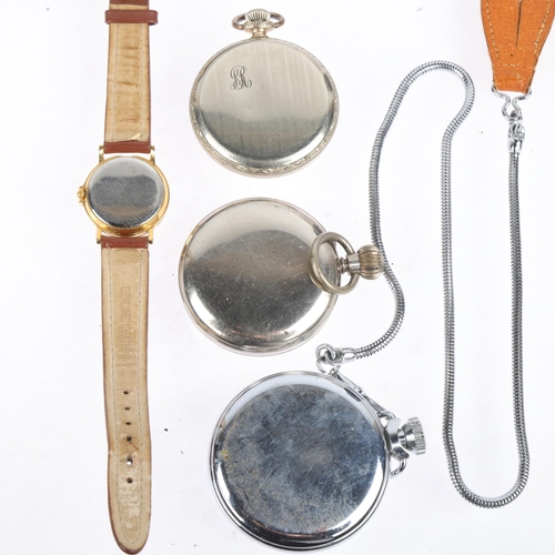 1114 - Various watches, including Waterbury and Ingersoll pocket watches (4)