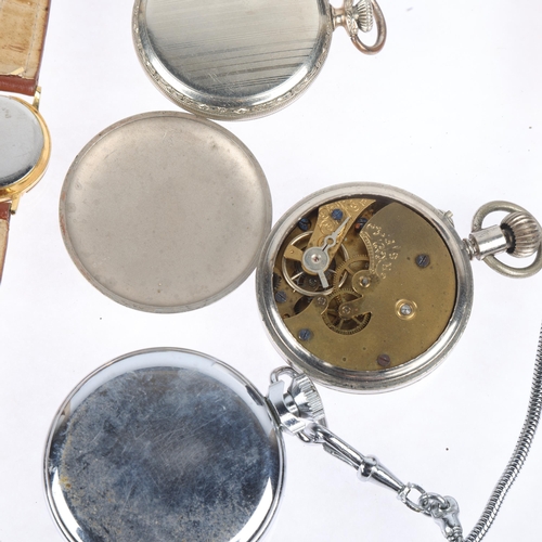 1114 - Various watches, including Waterbury and Ingersoll pocket watches (4)