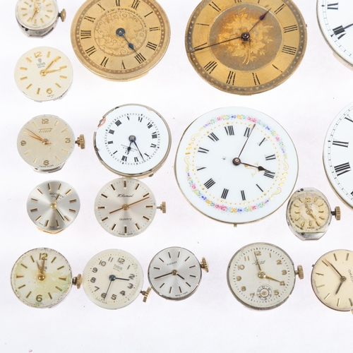 1115 - A quantity of loose wristwatch and pocket watch movements, including Tudor Royal, Omega, Tissot, etc