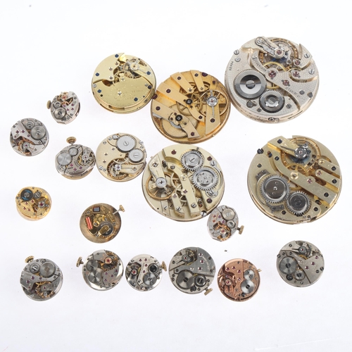 1115 - A quantity of loose wristwatch and pocket watch movements, including Tudor Royal, Omega, Tissot, etc