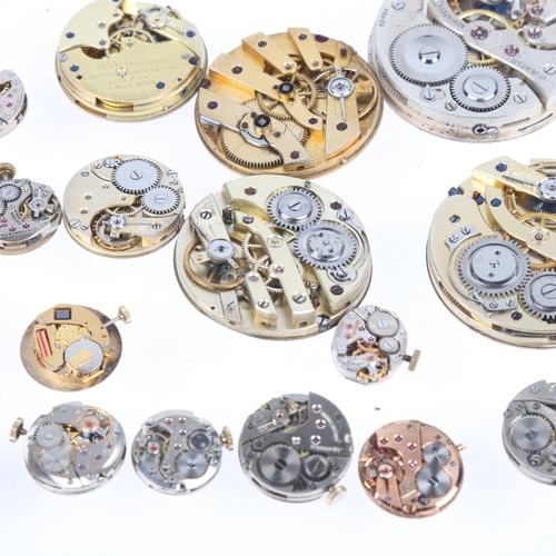 1115 - A quantity of loose wristwatch and pocket watch movements, including Tudor Royal, Omega, Tissot, etc