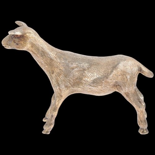 1751 - A fine quality Elizabeth II parcel-gilt cast-silver model lamb, maker JPO & Sons Ltd?, London 1978, ... 