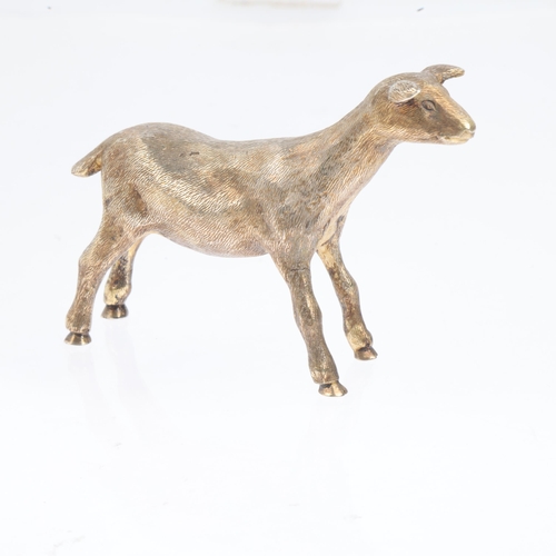 1751 - A fine quality Elizabeth II parcel-gilt cast-silver model lamb, maker JPO & Sons Ltd?, London 1978, ... 