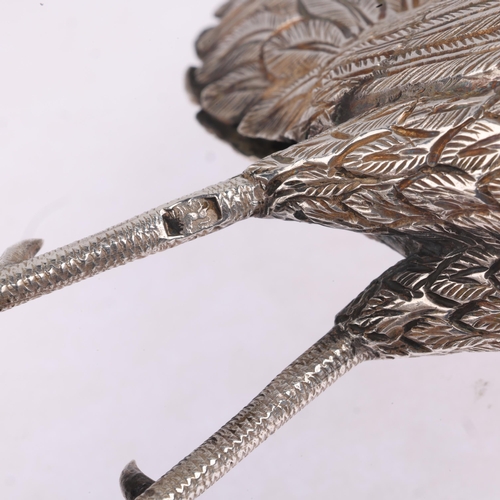 1754 - A fine quality Dutch silver figural cockerel table pepperette, Jan van Dijk, circa 1900, realistical... 