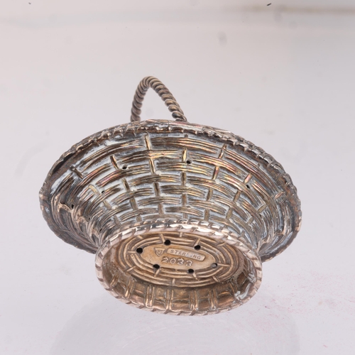 1767 - An American novelty sterling silver wicker basket pomander, Simons Brothers, Philadelphia, model no.... 