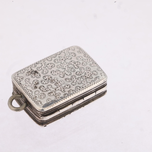 1786 - A George IV silver vinaigrette, Thomas & William Simpson, Birmingham 1822, rectangular form, with ca... 