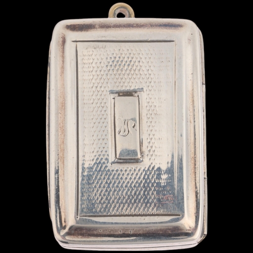 1794 - A George IV silver vinaigrette, Francis Clark, Birmingham 1830, rectangular cushion form, with engin... 