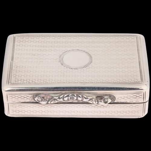 1799 - A William IV silver vinaigrette, possibly William Hunter, London 1837, rectangular form, with allove... 