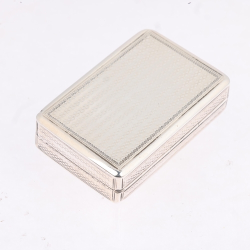 1799 - A William IV silver vinaigrette, possibly William Hunter, London 1837, rectangular form, with allove... 