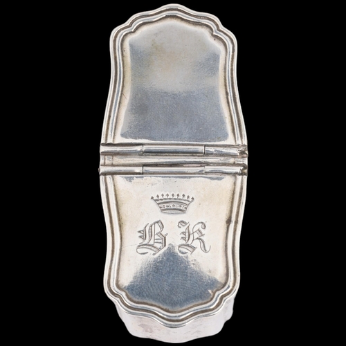 1803 - ROYAL INTEREST - a 19th century Austrian silver double-lidded box, marks possibly for Josef Gedlitzk... 