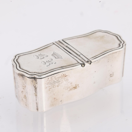 1803 - ROYAL INTEREST - a 19th century Austrian silver double-lidded box, marks possibly for Josef Gedlitzk... 