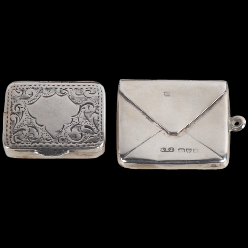 1841 - An Edwardian miniature silver box, Adie & Lovekin Ltd, Birmingham 1908, and a silver envelope stamp ... 