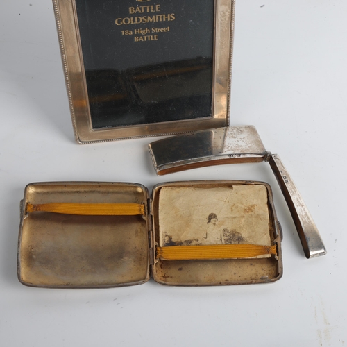 1939 - Various silver, including cigarette case, photo frame, etc