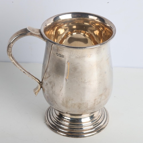 1958 - A George VI silver baluster pint mug, Alexander Clark & Co Ltd, Sheffield 1938, 13cm, 11.6oz