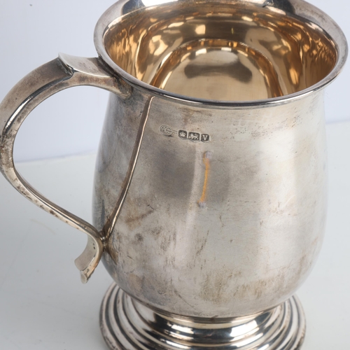 1958 - A George VI silver baluster pint mug, Alexander Clark & Co Ltd, Sheffield 1938, 13cm, 11.6oz