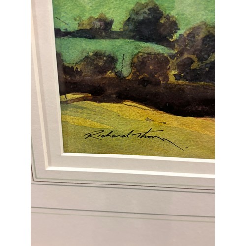 546 - Richard Thorn, Devon landscape, watercolour, signed, 23cm x 37cm, framed