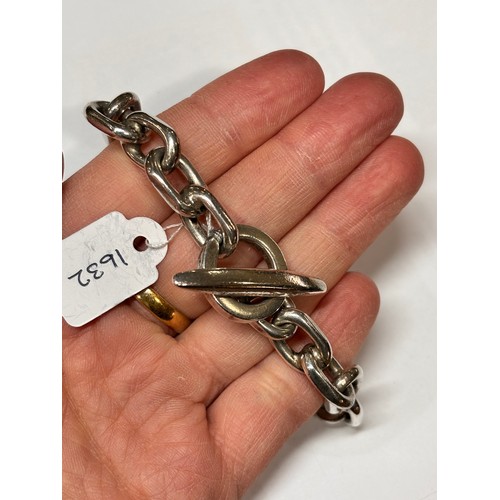 1632 - RANDERS SOLVVAREFABRIK - a heavy Danish sterling silver anchor cable link chain bracelet, 20.5cm, 53... 