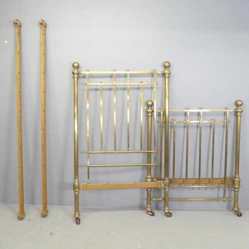 2642 - A Victorian brass single bed. Headboard 92x153cm