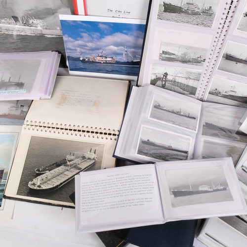 109 - A collection of albums containing photographs and postcards, all relating to the shipping industry, ... 