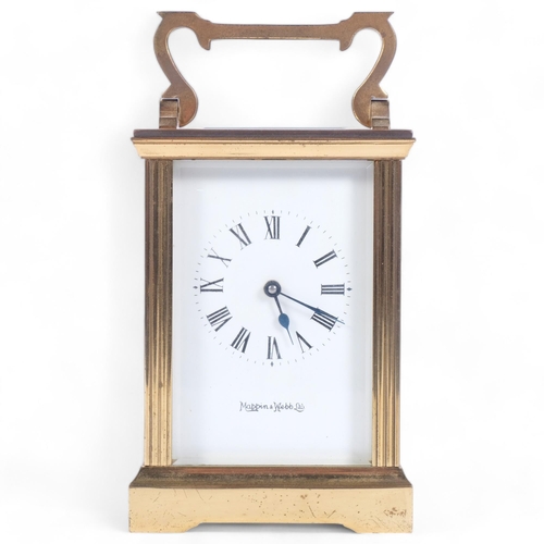 125 - MAPPIN & WEBB LTD - a brass-cased carriage clock, height not including handle 11cm, with key