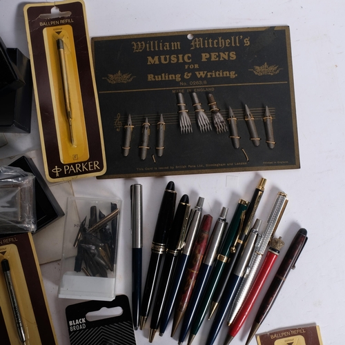 140 - A large collection of various pens, desk blotters, refills, etc