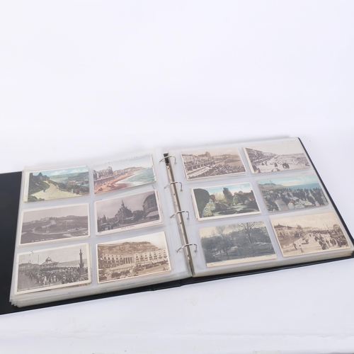 52 - A fantastic album containing 408 Vintage postcards, all depicting Hastings and St Leonards, images i... 