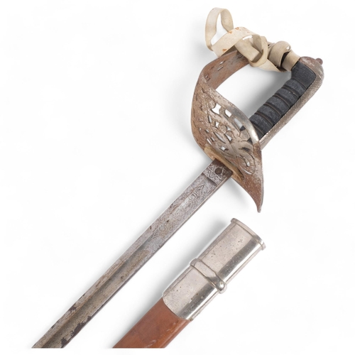 72 - A George V 1897 pattern infantry Officer's sword, Hobson & Sons, having etched blade and shagreen ha... 