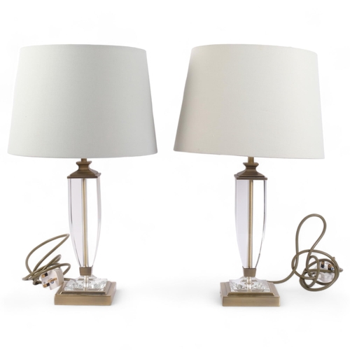 78 - A pair of Laura Ashley table lamps and shades, 52cm