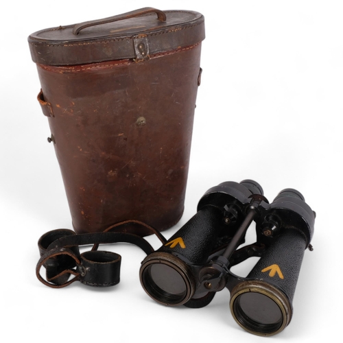 83 - A pair of Barr & Stroud Royal Navy anti-submarine hunting binoculars, serial no. 54742, with militar... 