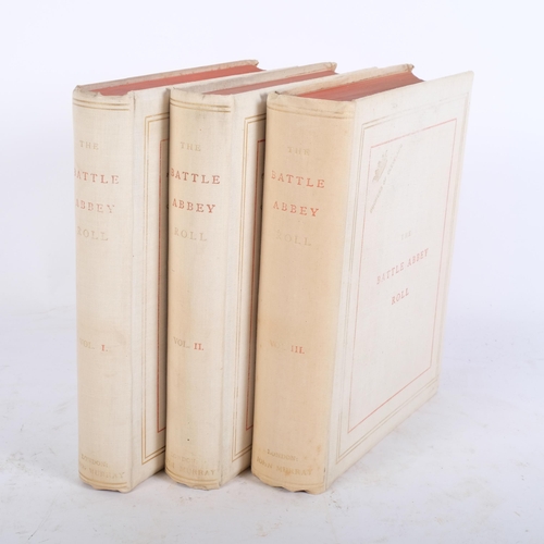 89 - 3 volumes, The Battle Abbey Role Some Account Of The Norman Lineages, by The Duchess of Cleveland 18... 