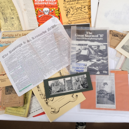 90 - 4 folders of various Vintage and later ephemera, booklets, magazines, cuttings, etc, all relating to... 