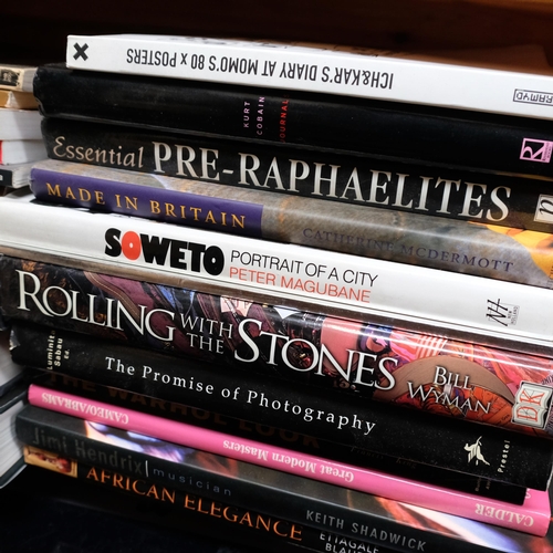 766 - A quantity of fashion, photography and music related reference books including  Kurt Cobain Journals... 