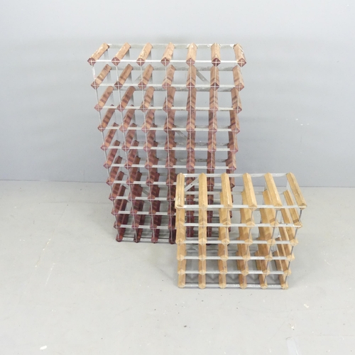 2630 - A sixty bottle wine rack, 62x101x22cm, and a twenty-five bottle wine rack. (2)