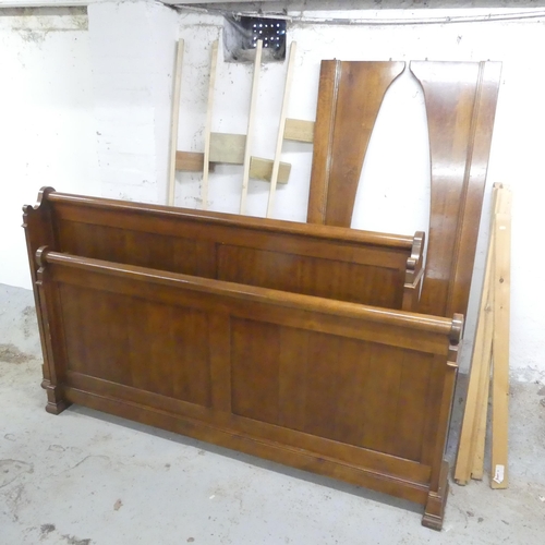 2644 - A mahogany king size 6' sleigh bed, Headboard 192x112cm.