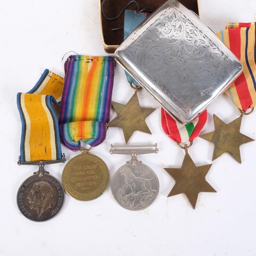 160 - A group of military medals, including 2 First World War named to Capt. A. Logan (no other inscriptio... 