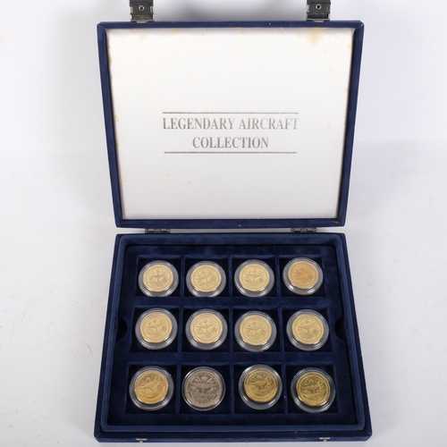 167 - A cased set of 24 encapsulated Legendary Aircraft Collection coins, all mainly ten dollars except a ... 