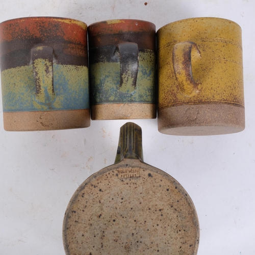 221 - Robin Welch, 1970s Studio pottery, 2 mug and 2 jugs, with maker's marks