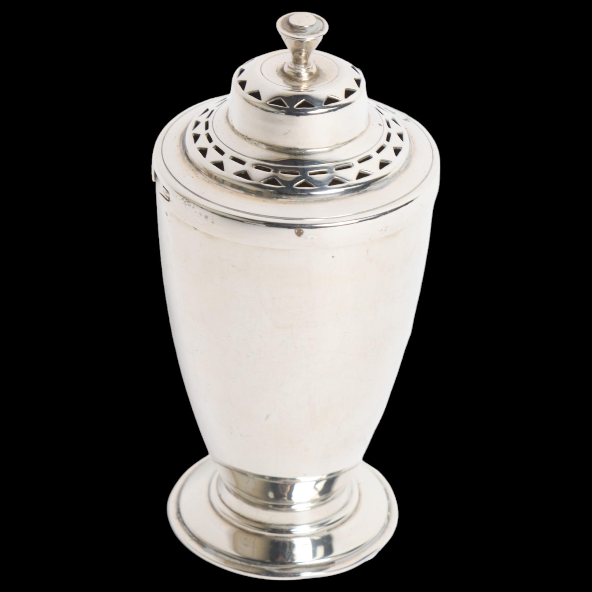 MAPPIN & WEBB - a George V silver sugar caster, H12.5cm, hallmarks for ...